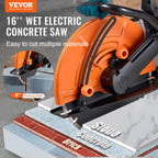 VEVOR Scie à Béton Électrique 406 mm 3500 W Profondeur de Coupe 152 mm