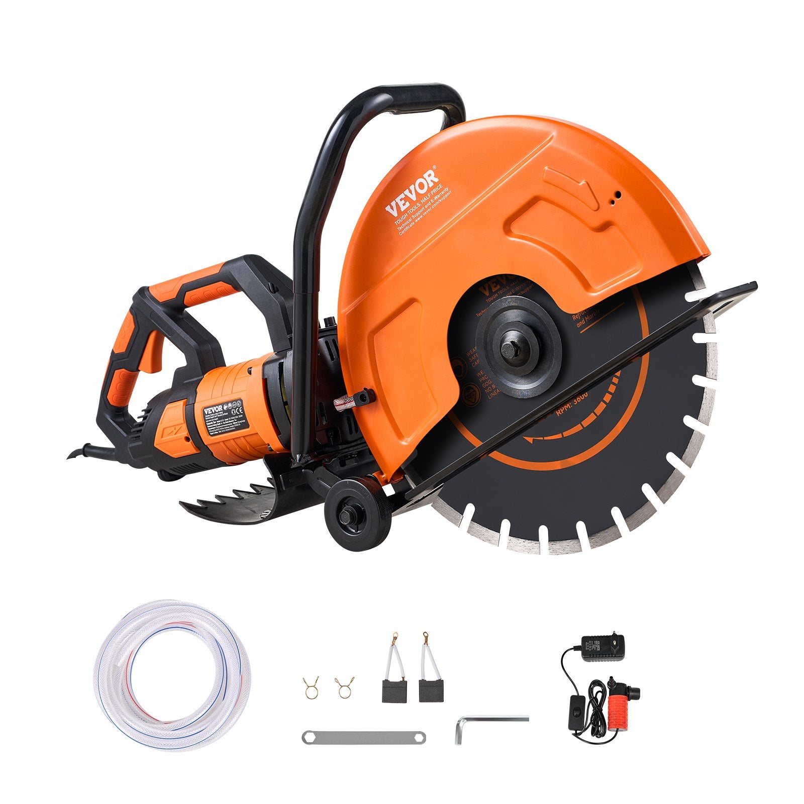 VEVOR Scie à Béton Électrique 406 mm 3500 W Profondeur de Coupe 152 mm