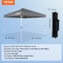 VEVOR Tonnelle Pop-up 304,8x304,8 cm Tonnelle Auvent Jardin Bâche Enduit Argenté PU 250D Sac à Roulettes Portable 4 Sacs Sable Abri Solaire Imperméable