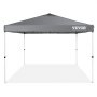 VEVOR Tonnelle Pop-up 304,8x304,8 cm Tonnelle Auvent Jardin Bâche Enduit Argenté PU 250D Sac à Roulettes Portable 4 Sacs Sable Abri Solaire Imperméable