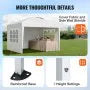 Offres VEVOR Tonnelle Pop-up, 2,95x2,95 m, Gazebo Auvent Escamotable Instantané Portable, avec Parois Latérales, Fenêtres Ventilées, Facile à Monter, Abri Solaire Extérieur pour Événements, Jardin, Blanc