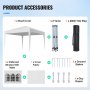 Offres VEVOR Tonnelle Pop-up, 2,95x2,95 m, Gazebo Auvent Escamotable Instantané Portable, avec Parois Latérales, Fenêtres Ventilées, Facile à Monter, Abri Solaire Extérieur pour Événements, Jardin, Blanc