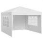 Offres VEVOR Tonnelle Pop-up, 2,95x2,95 m, Gazebo Auvent Escamotable Instantané Portable, avec Parois Latérales, Fenêtres Ventilées, Facile à Monter, Abri Solaire Extérieur pour Événements, Jardin, Blanc
