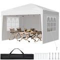 Offres VEVOR Tonnelle Pop-up, 2,95x2,95 m, Gazebo Auvent Escamotable Instantané Portable, avec Parois Latérales, Fenêtres Ventilées, Facile à Monter, Abri Solaire Extérieur pour Événements, Jardin, Blanc