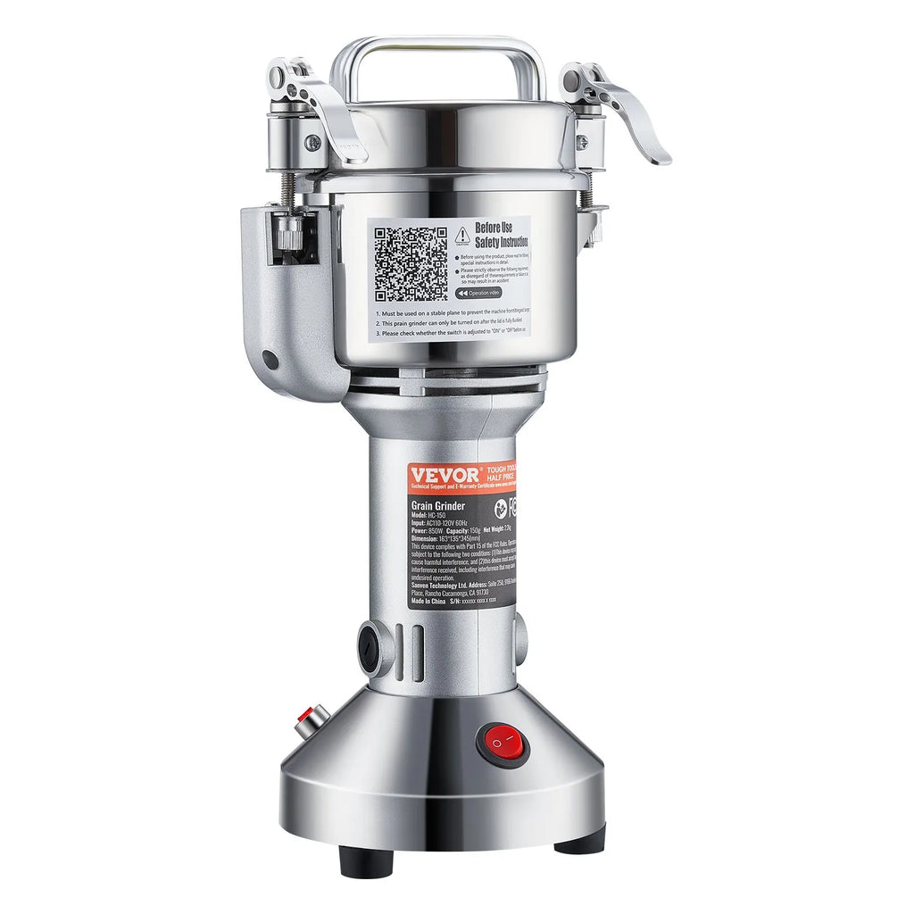 VEVOR Moulin à Épices Électrique 150 g, Broyeur à Grains Commercial 850 W Haute Vitesse