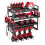 VEVOR Organiseur mural pour outils électriques, support de rangement à 4 niveaux avec 4 emplacements