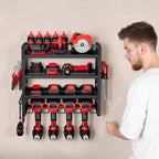 VEVOR Organiseur mural pour outils électriques, support de rangement à 4 niveaux avec 4 emplacements