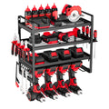 VEVOR Organiseur mural pour outils électriques, support de rangement à 4 niveaux avec 4 emplacements