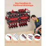 VEVOR Organiseur mural pour outils électriques, support de rangement à 4 niveaux avec 8 emplacements