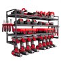 VEVOR Organiseur mural pour outils électriques, support de rangement à 4 niveaux avec 8 emplacements