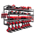 VEVOR Organiseur mural pour outils électriques, support de rangement à 4 niveaux avec 8 emplacements