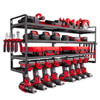 VEVOR Organiseur mural pour outils électriques, support de rangement à 4 niveaux avec 8 emplacements