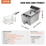 VEVOR Friteuse Commerciale 3000 W Friteuse à Bain d'Huile Électrique 9 L