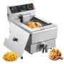 VEVOR Friteuse Commerciale 3000 W Friteuse à Bain d'Huile Électrique 9 L