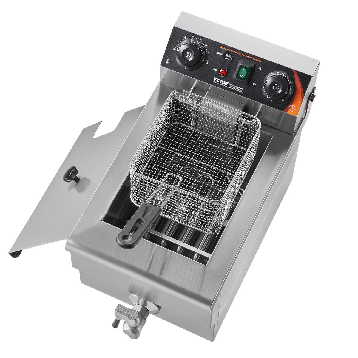 VEVOR Friteuse Commerciale 3000 W Friteuse à Bain d'Huile Électrique 9 L