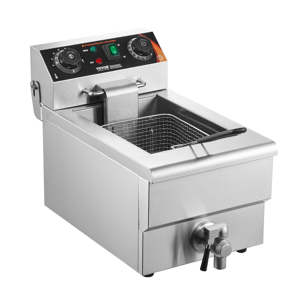 VEVOR Friteuse Commerciale 3000 W Friteuse à Bain d'Huile Électrique 9 L