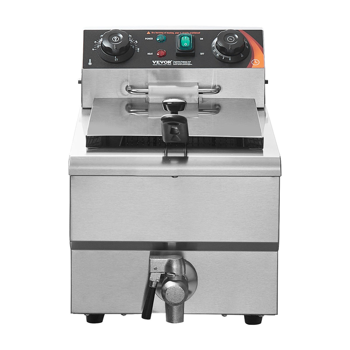 VEVOR Friteuse Commerciale 3000 W Friteuse à Bain d'Huile Électrique 9 L