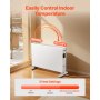 VEVOR Radiateur à Convection 2000 W Convecteur Électrique avec Télécommande, Chauffage d'Appoint à 3 Modes