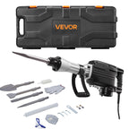 VEVOR Marteau Piqueur de Démolition 2800 W, Burineur Électrique 1200 BPM avec 3 Burins