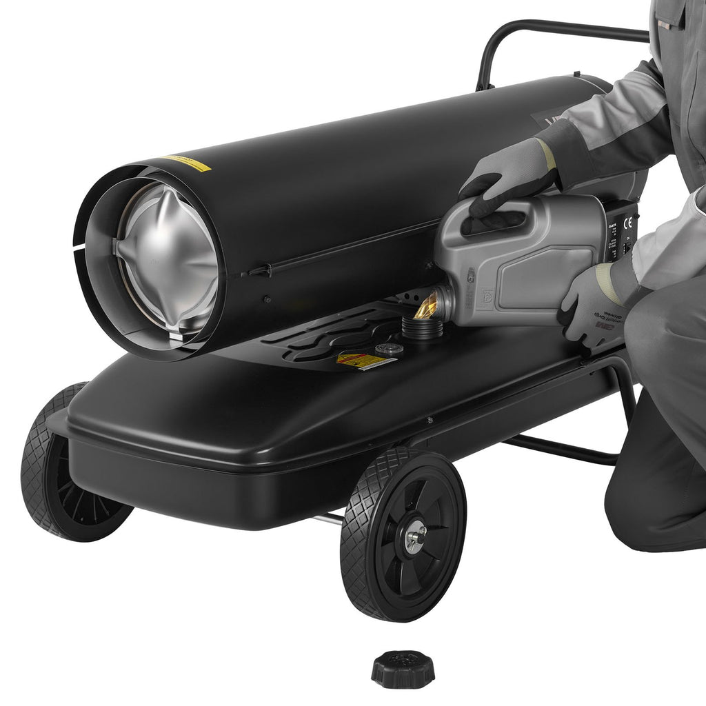 VEVOR Chauffage à Air Pulsé au Kérosène Diesel 50 kW, Chauffage d'Appoint sur Roues