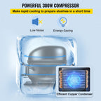 VEVOR Machine à Granita 6 L Machine de Glace Fondue Réfrigération Efficace 300 W