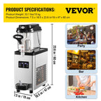 VEVOR Machine à Granita 6 L Machine de Glace Fondue Réfrigération Efficace 300 W