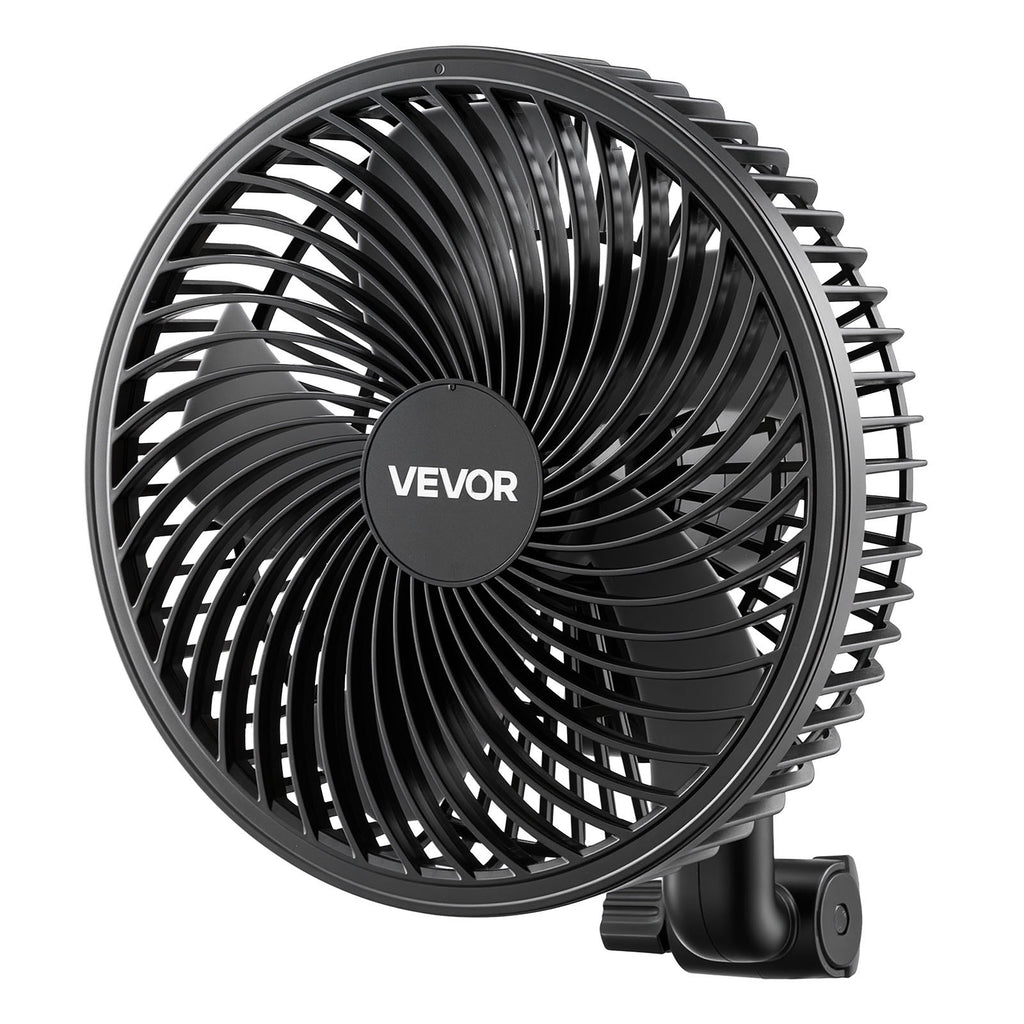 VEVOR Ventilateur de Culture à Pince Oscillant 15 cm USB-C 9 Vitesses, Lot de 2