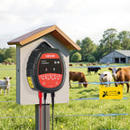 VEVOR Chargeur de Clôture Électrique, 1 J, Électrificateur de Clôture Électrique CA CC Solaire 10 kV