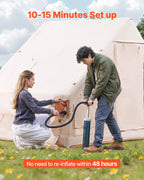 VEVOR Tente de Camping Gonflable, 3x3x2,3 m, Tente de Glamping pour 4 à 6 Personnes Oxford 300D