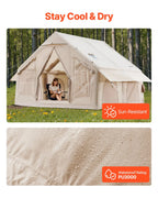 VEVOR Tente de Camping Gonflable, 3x3x2,3 m, Tente de Glamping pour 4 à 6 Personnes Oxford 300D