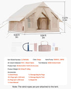 VEVOR Tente de Camping Gonflable, 3x3x2,3 m, Tente de Glamping pour 4 à 6 Personnes Oxford 300D