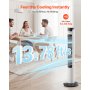 VEVOR Ventilateur Colonne, 1017 mm, Ventilateur Tour Sol Oscillant 70° Silencieux Portable, 7 m/s, Vitesses Réglables, avec Minuterie 24 h, Télécommande, Refroidissement pour Chambre, Bureau, Maison