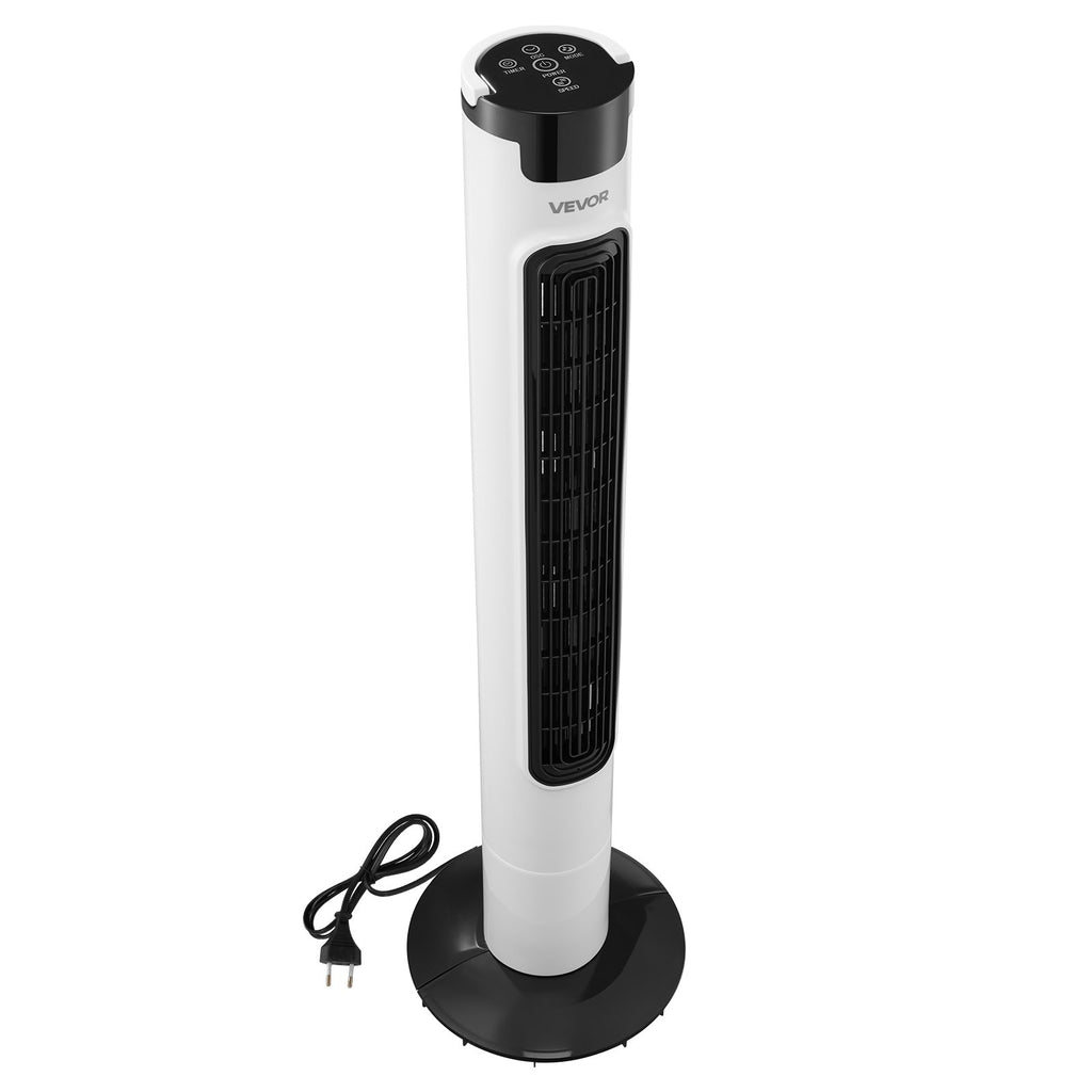 VEVOR Ventilateur Colonne, 1017 mm, Ventilateur Tour Sol Oscillant 70° Silencieux Portable, 7 m/s, Vitesses Réglables, Minuterie 24 h