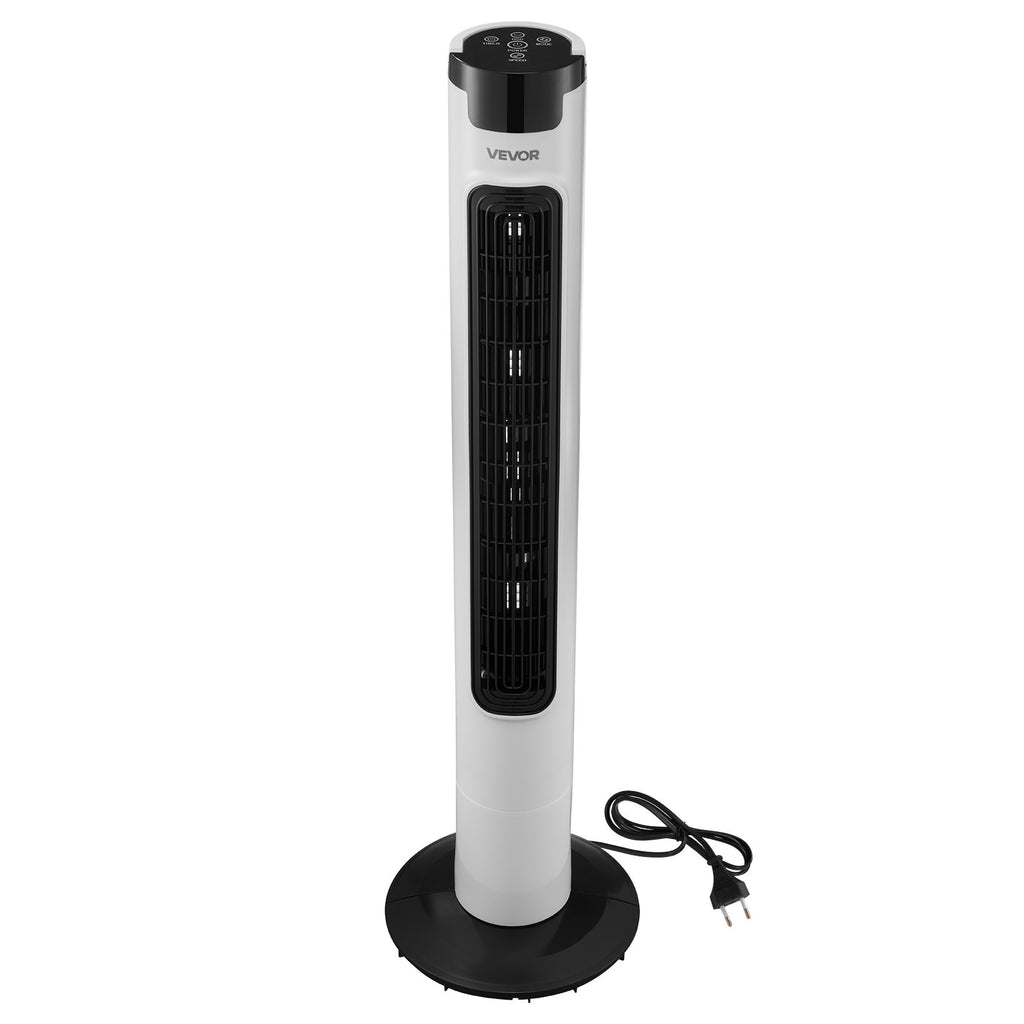 VEVOR Ventilateur Colonne, 1017 mm, Ventilateur Tour Sol Oscillant 70° Silencieux Portable, 7 m/s, Vitesses Réglables, Minuterie 24 h