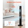 VEVOR Ventilateur Colonne, 1017 mm, Ventilateur Tour Sol Oscillant 70° Silencieux Portable, 7 m/s, Vitesses Réglables, avec Minuterie 24 h, Télécommande, Refroidissement pour Chambre, Bureau, Maison