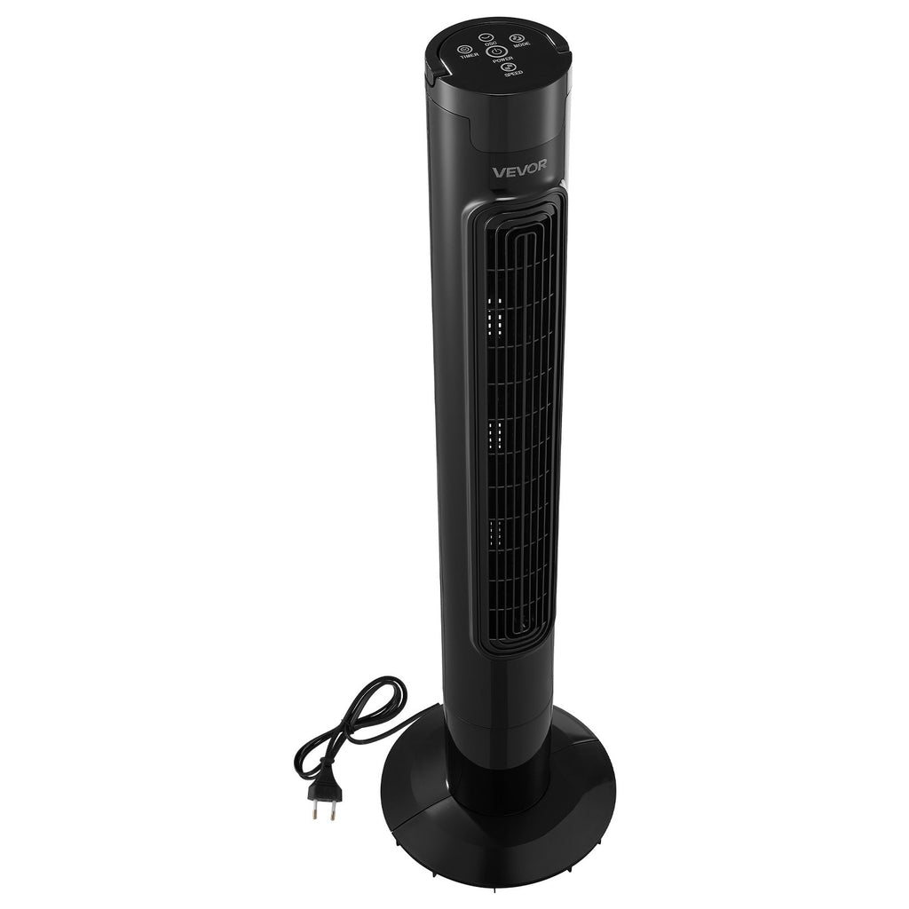 VEVOR Ventilateur Colonne, 1017 mm, Ventilateur Tour Sol Oscillant 70° Silencieux Portable, 7 m/s, Vitesses Réglables, Minuterie 24 h