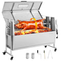 VEVOR Barbecue à Charbon Chargeant 60 kg, Barbecue Rôtissoire avec Roues Kit Tournebroche 38 W