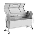 VEVOR Barbecue à Charbon Chargeant 60 kg, Barbecue Rôtissoire avec Roues Kit Tournebroche 38 W
