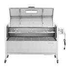 VEVOR Barbecue à Charbon Chargeant 60 kg, Barbecue Rôtissoire avec Roues Kit Tournebroche 38 W
