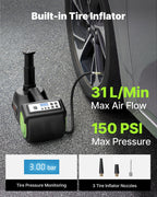 VEVOR Cric Électrique Hydraulique 12 V Charge 5 T Cric de Voiture avec Clé à Chocs et Compresseur