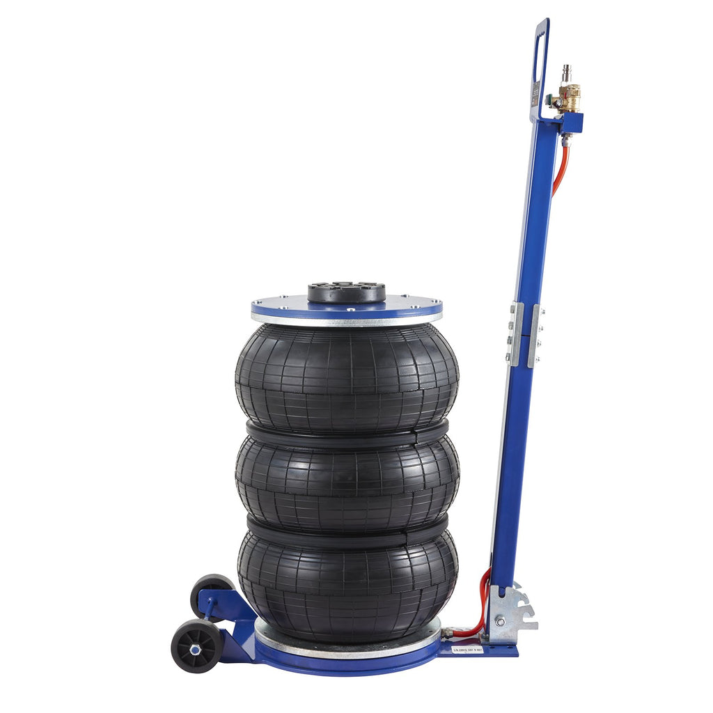 VEVOR Cric Pneumatique 5 tonnes Plage 140-470 mm Cric de Levage Pneumatique 0,8-1,0 MPa 3 Coussins d’Air Poignée Longue