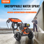 VEVOR Nettoyeur Haute Pression à Essence 3500 PSI 10 L/min Laveuse à Gaz
