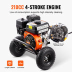 VEVOR Nettoyeur Haute Pression à Essence 3500 PSI 10 L/min Laveuse à Gaz