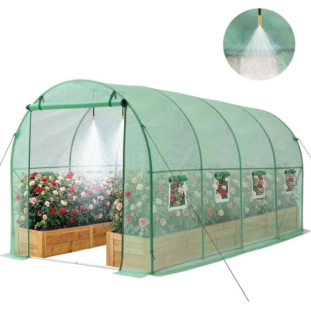 VEVOR Serre de Jardin Tunnel 4,48x1,97x1,97 m Maraîchère avec Système Arrosage