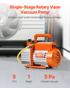 VEVOR Pompe à Vide Climatisation 141 L/min Pompe à Vide Frigoriste CVC 1 Étage 250 W