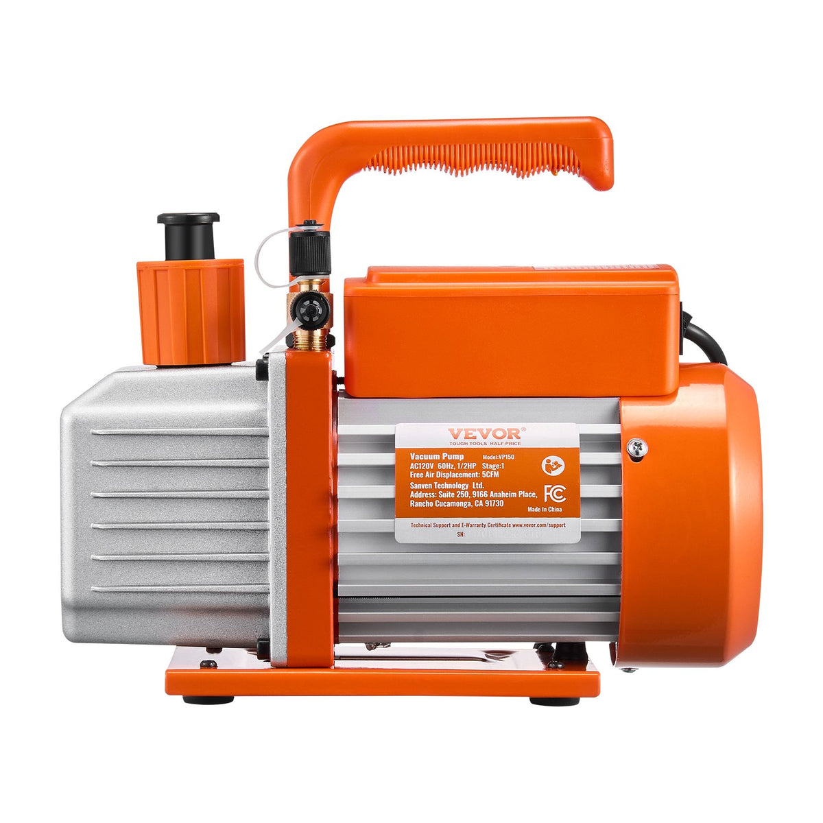 VEVOR Pompe à Vide Climatisation 141 L/min Pompe à Vide Frigoriste CVC 1 Étage 250 W