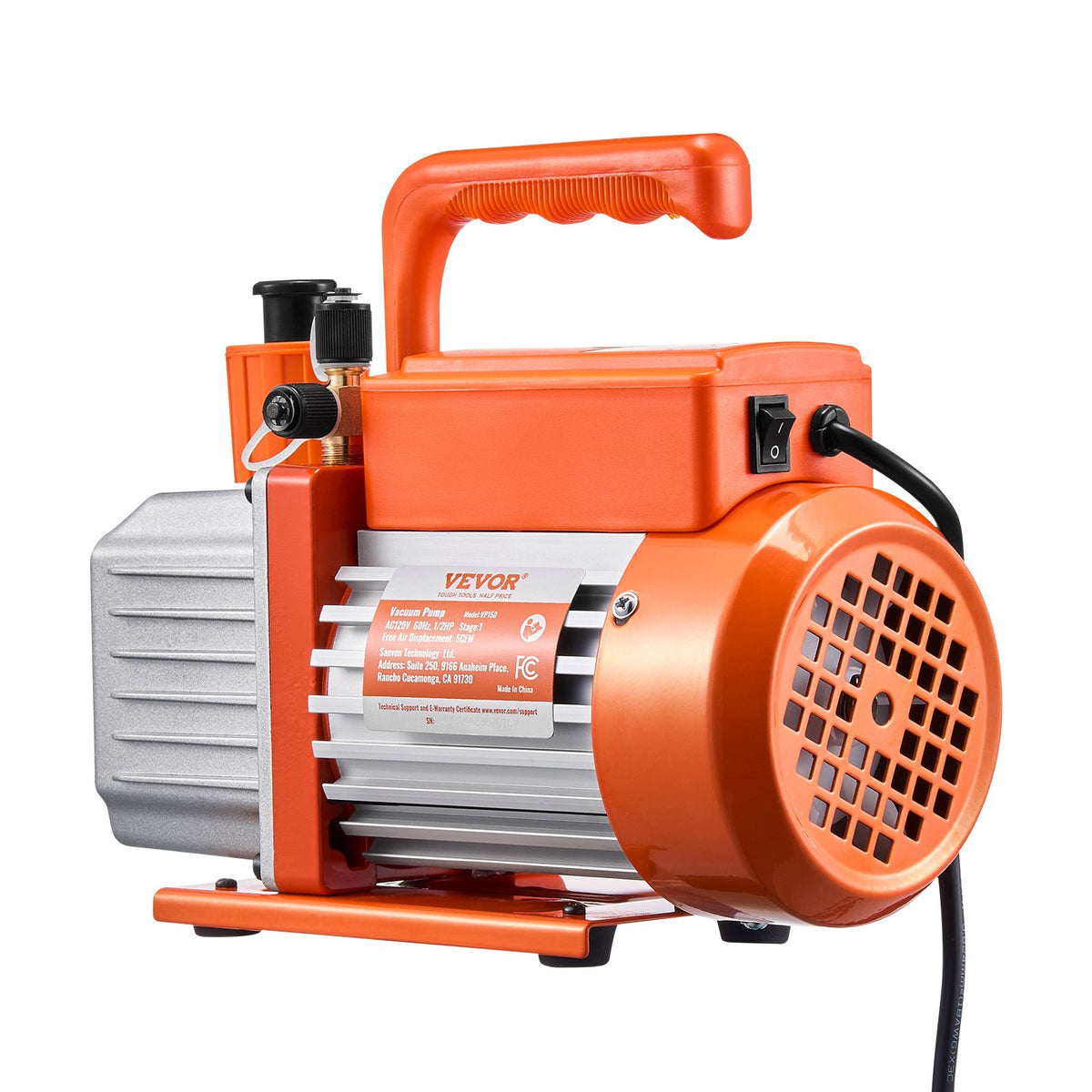 VEVOR Pompe à Vide Climatisation 141 L/min Pompe à Vide Frigoriste CVC 1 Étage 250 W
