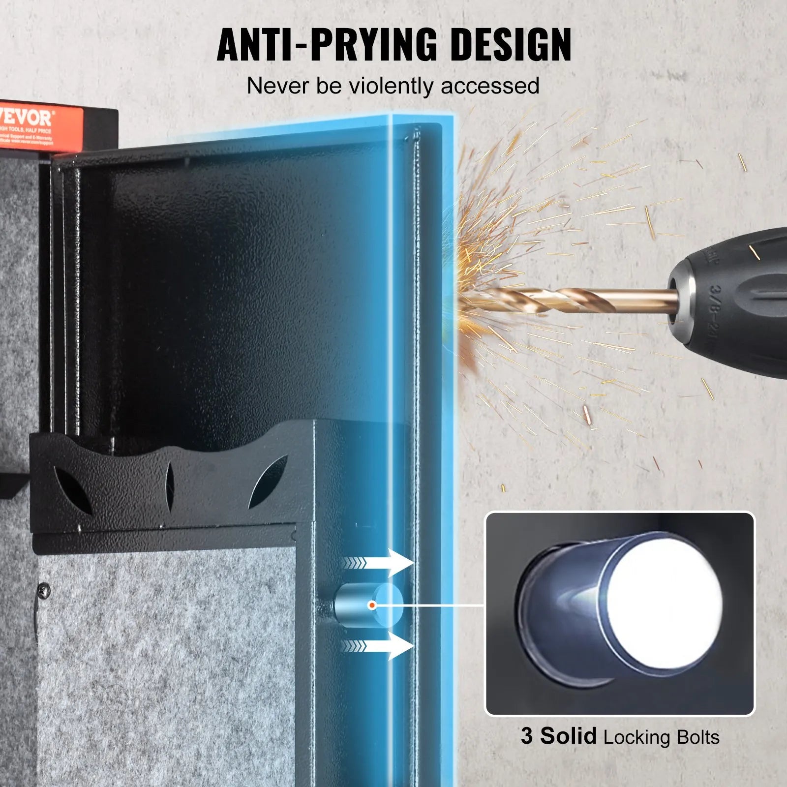 VEVOR Armoire à 5 Fusils, Coffre-Fort pour Armes à Feu 2 Façons de Verrouillage Empreinte Digitale et Clés