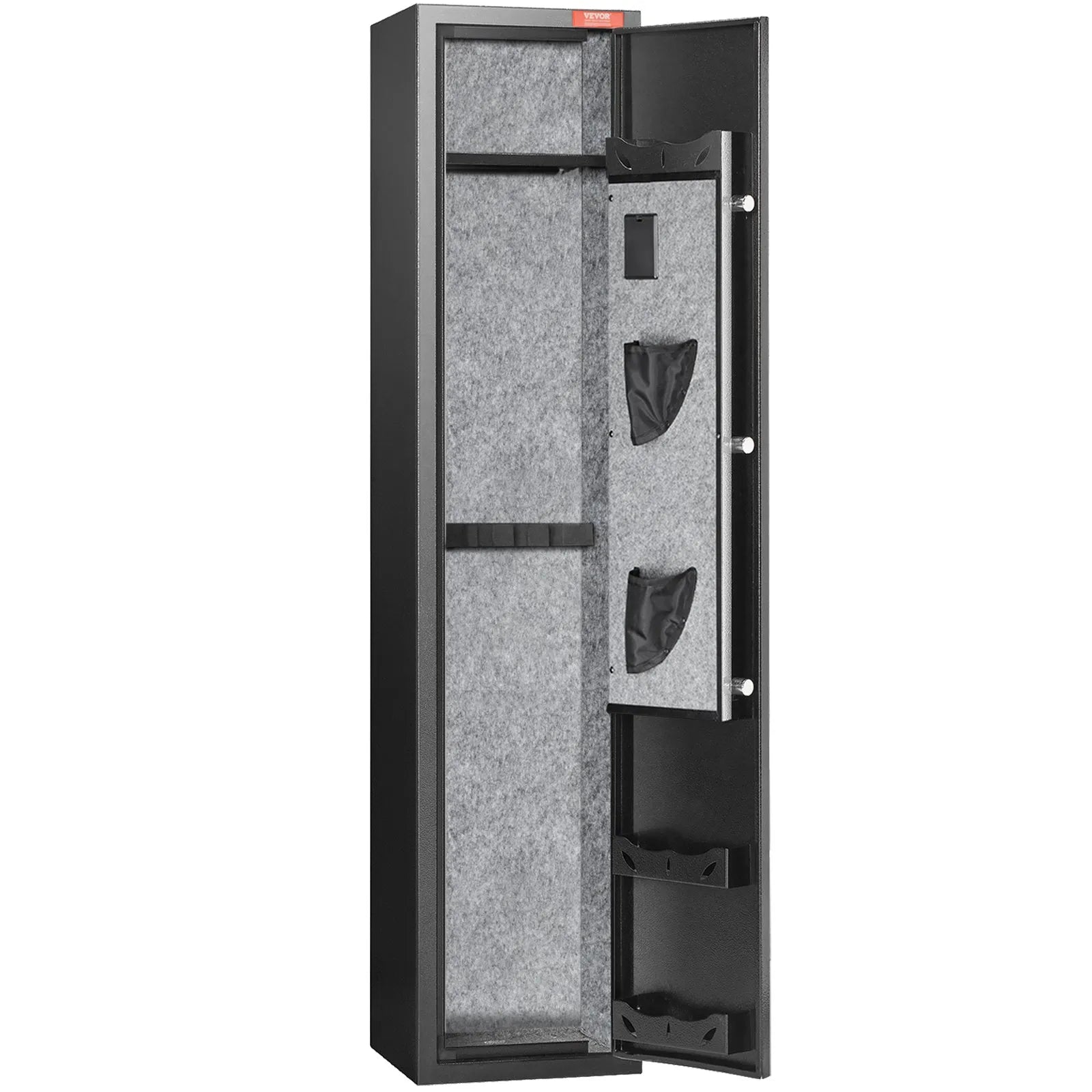 VEVOR Armoire à 5 Fusils, Coffre-Fort pour Armes à Feu 2 Façons de Verrouillage Empreinte Digitale et Clés
