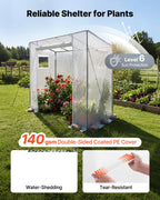 VEVOR Serre de Jardin à Toit Incliné 195x77x168 cm Bâche PE Porte Zippée
